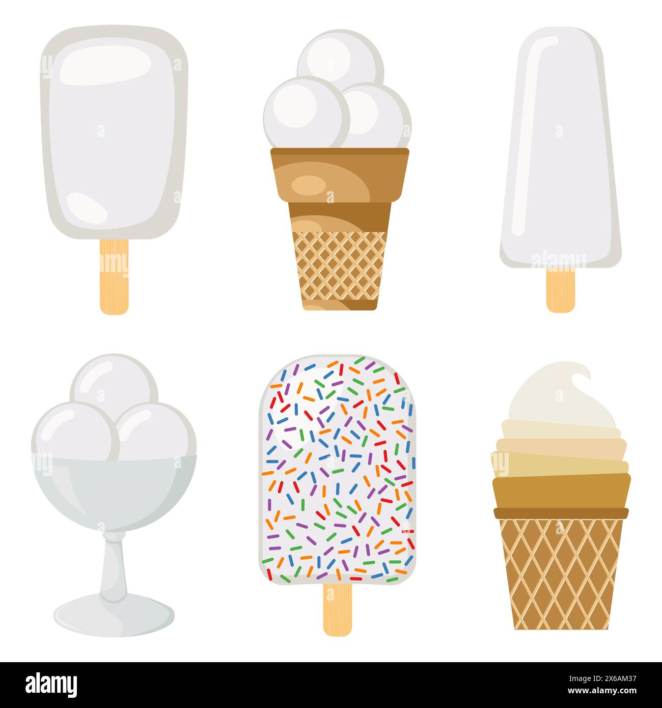 Set of vector illustration of creamy ice cream Stock Vector Image & Art ...