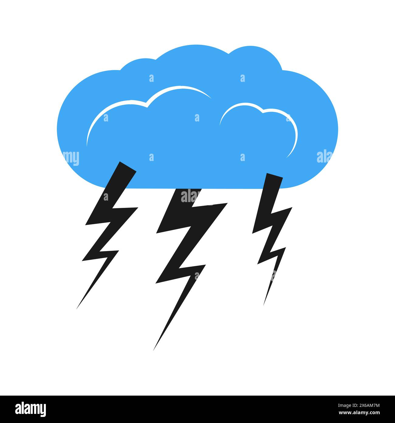 A cloud with a thunderstorm. Vector illustration Stock Vector Image ...