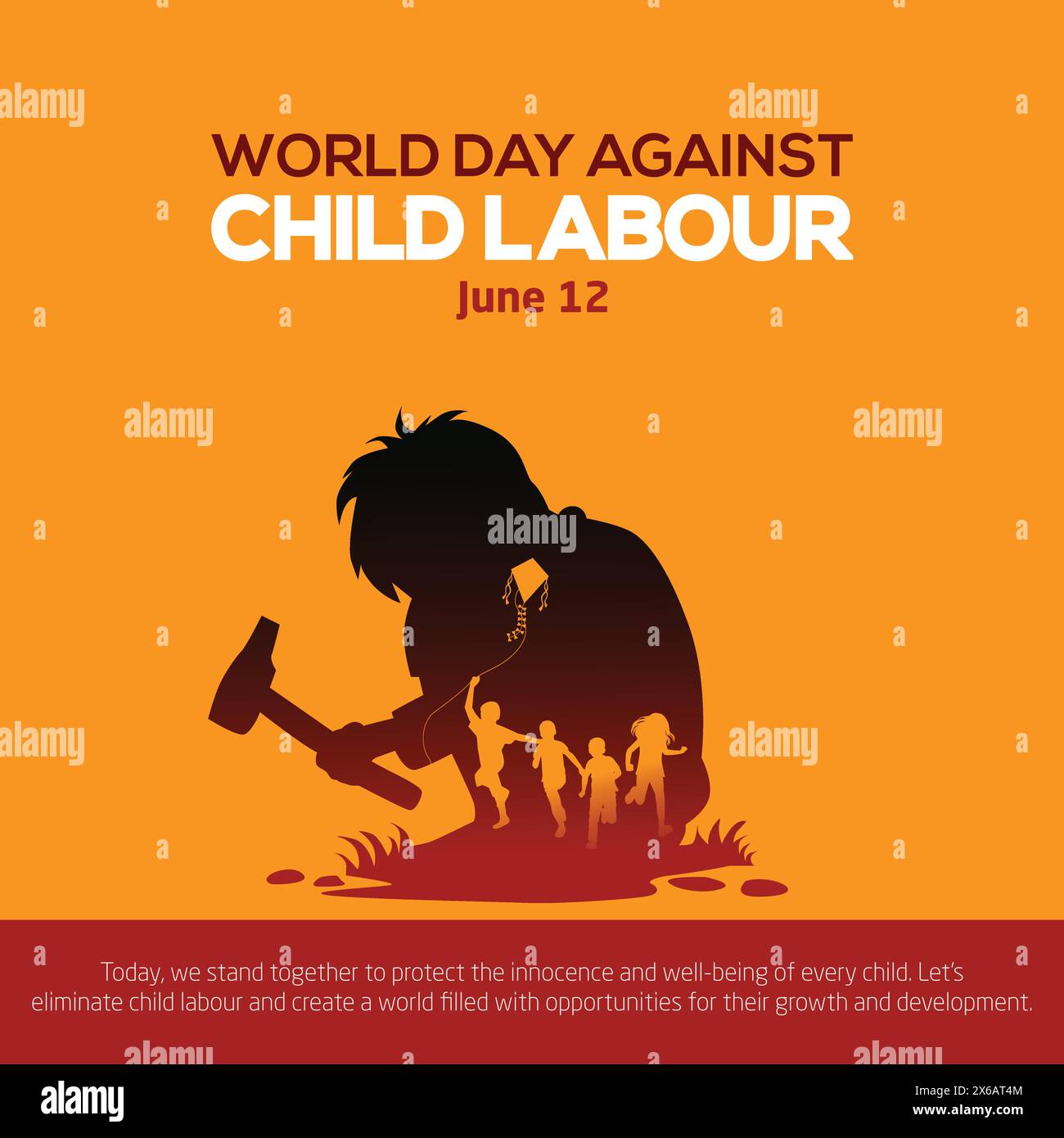 World Day Against Child Labor Concept With Child. abstract vector illustration design Stock Vector