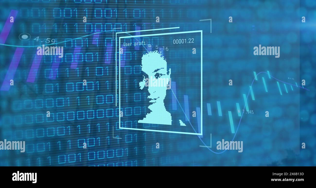 Image of digital interface over data processing Stock Photo - Alamy