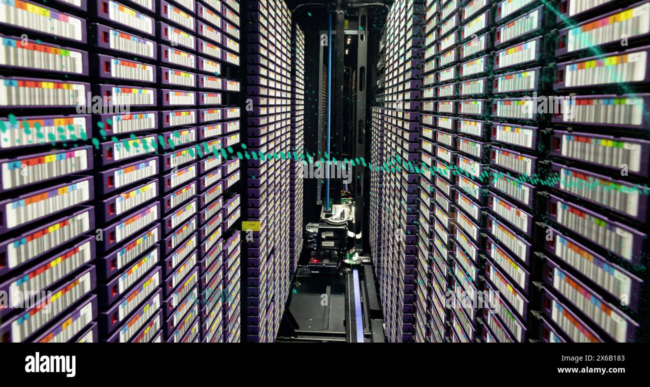 Image of data processing against computer server room Stock Photo - Alamy