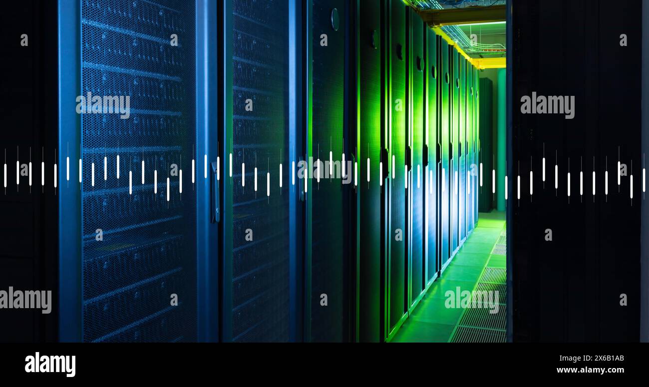 Image of data processing against computer server room Stock Photo - Alamy