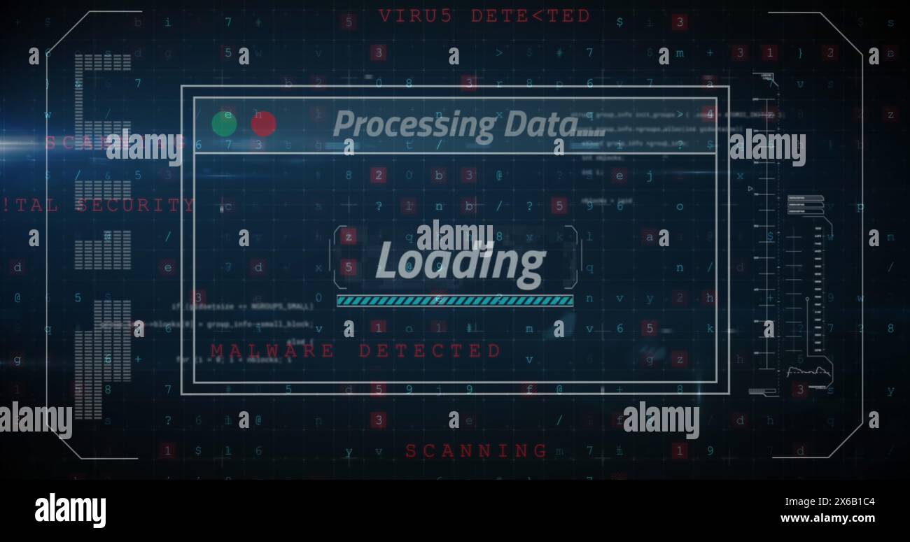 Image of data processing and text over screen Stock Photo
