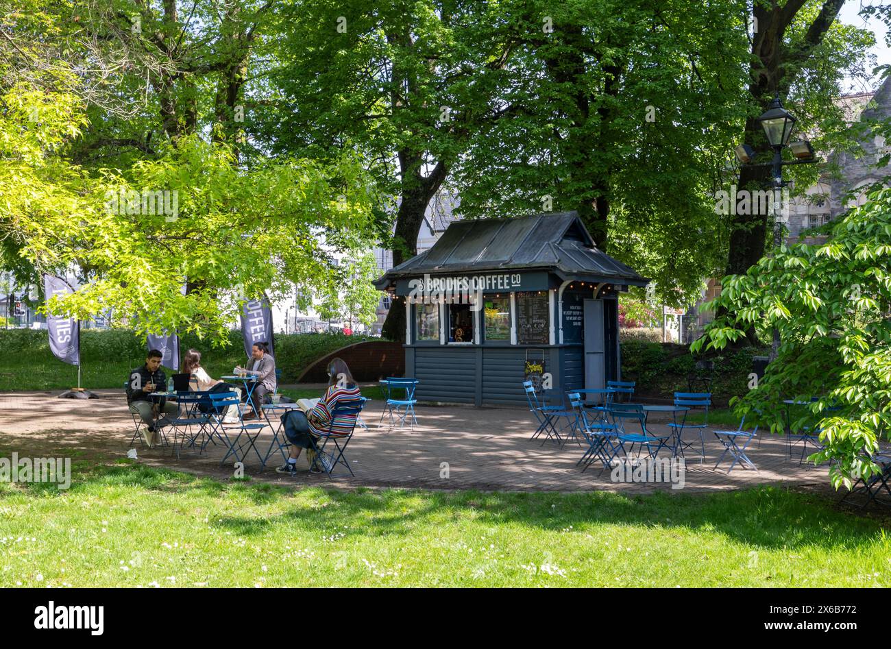 Brodie's Coffee shop in Gorsedd Gardens, Cathays Park, Cardiff, Wales Stock Photo