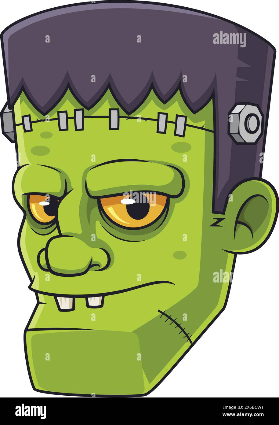 Frankenstein monster head vector cartoon clip art Stock Vector