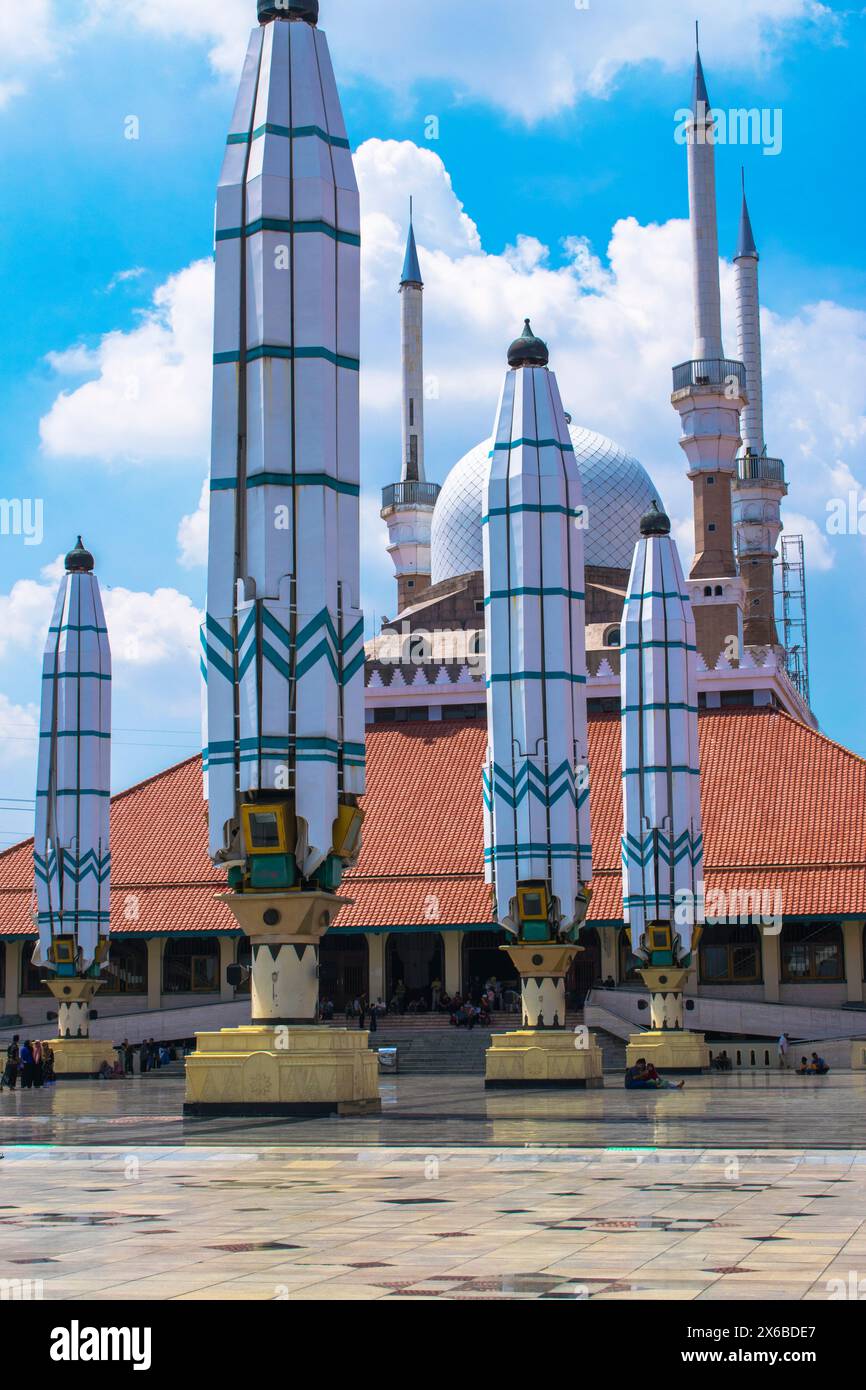 The Great Mosque of Central Java (Indonesian: Masjid Agung Jawa Tengah) is a mosque in the city of Semarang, Central Java, Indonesia. Stock Photo