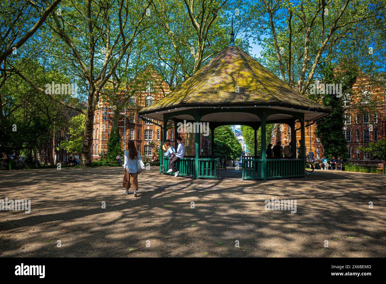 Arnold Circus bandstand on the Boundary Estate in Shoreditch, East London. Opened in 1900. Built by LCC arguably, the world's first council estate Stock Photo