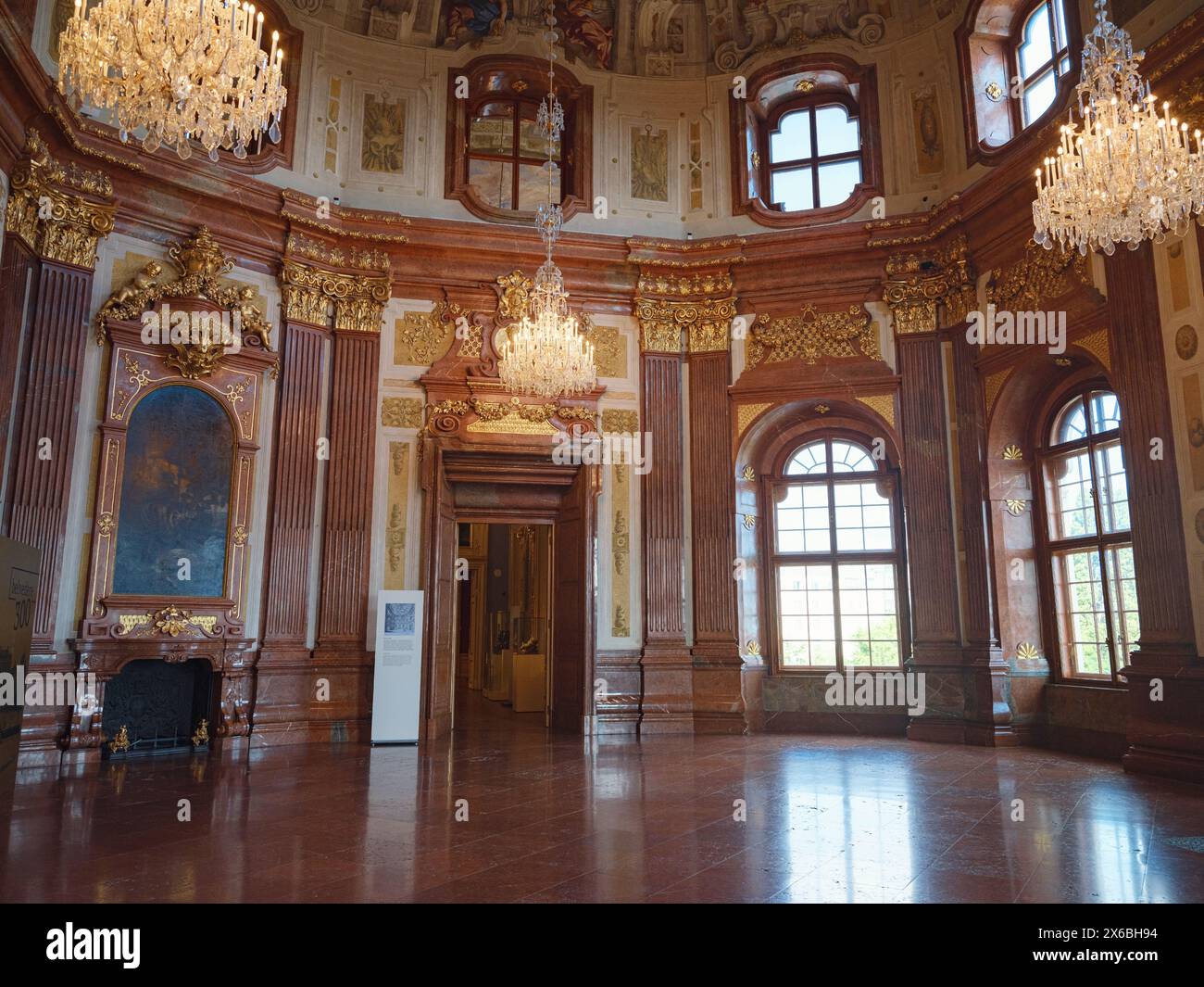 Wien Austria July 28 2023 Belvedere Palace Interior Decorations 