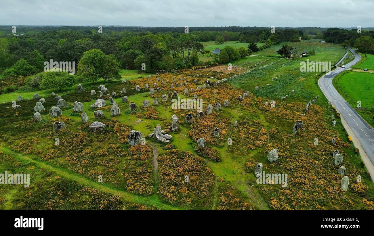 drone photo Ménec Alignments Carnac France Europe Stock Photo - Alamy