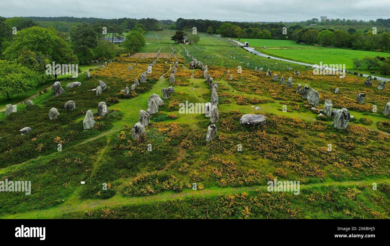 drone photo Ménec Alignments Carnac France Europe Stock Photo - Alamy