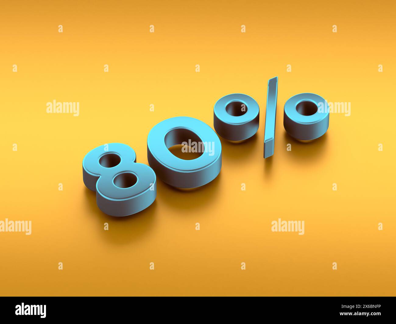 80 percentage number on orange background 3d Stock Photo - Alamy