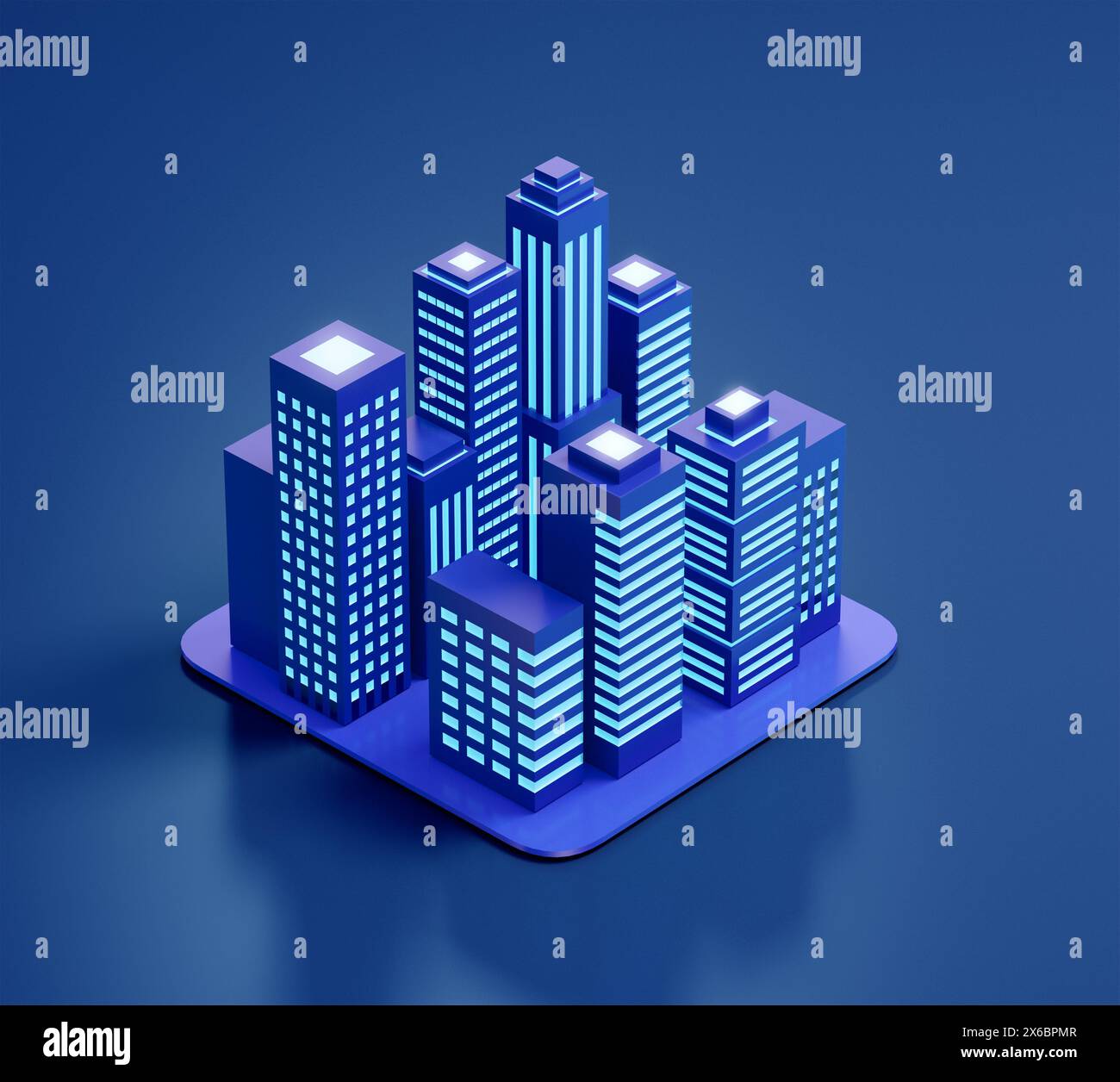 Isometric city skyscrapers 3D Illustration Stock Photo - Alamy