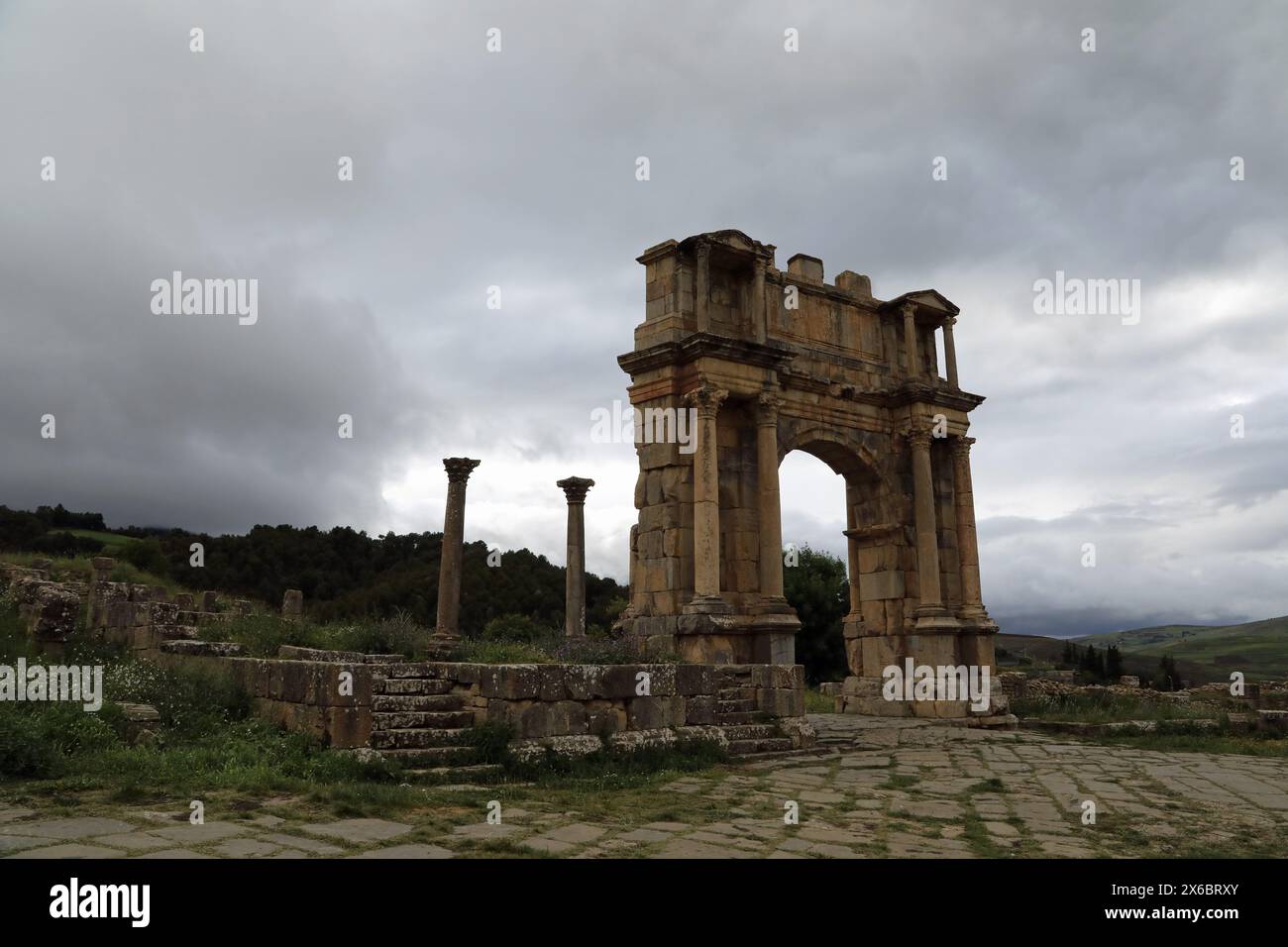 Arch of Caracalla at Djemila in Algeria Stock Photo