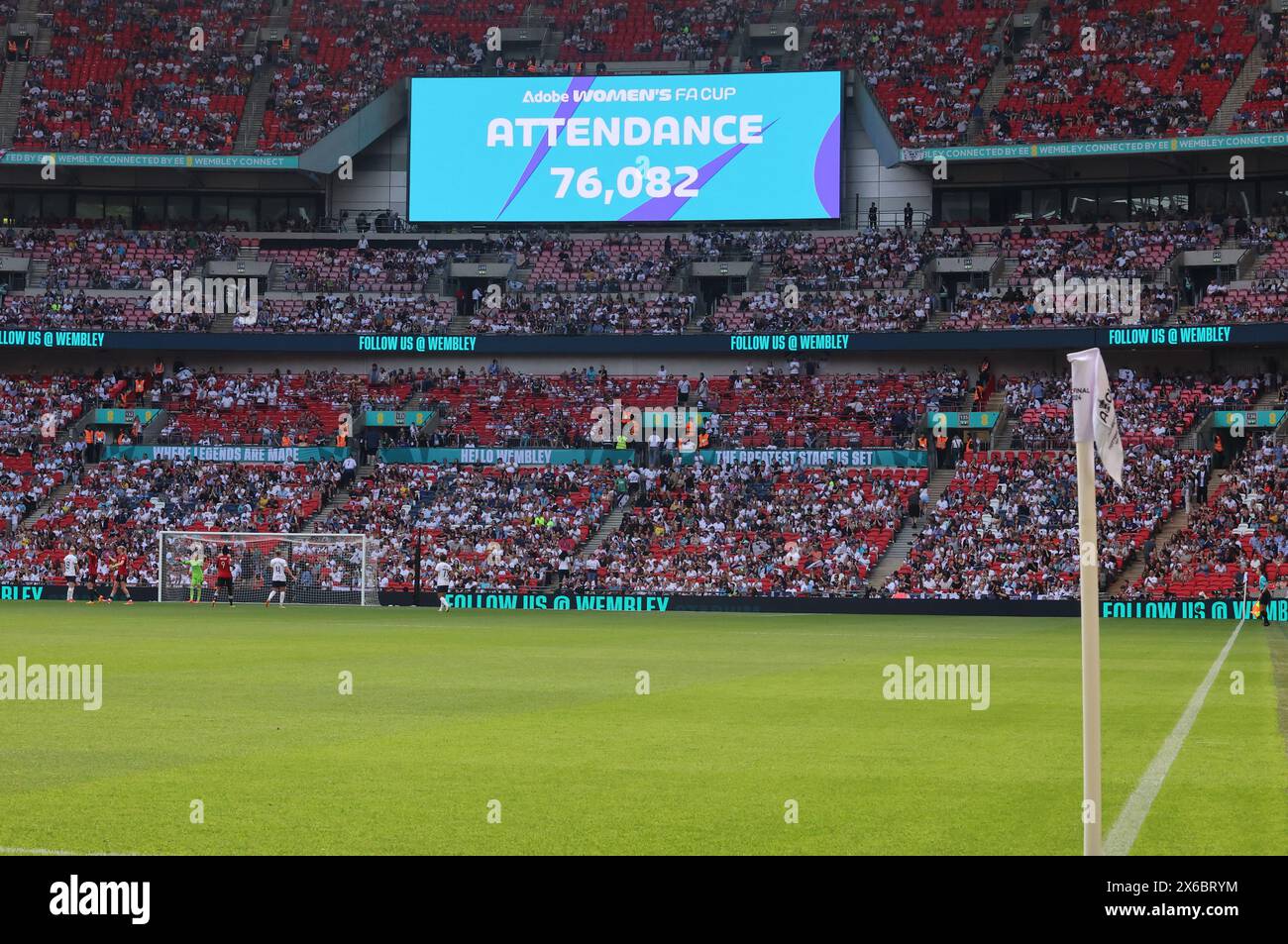LONDON, ENGLAND Scoreboard shows Attendance during The Adobe Women's