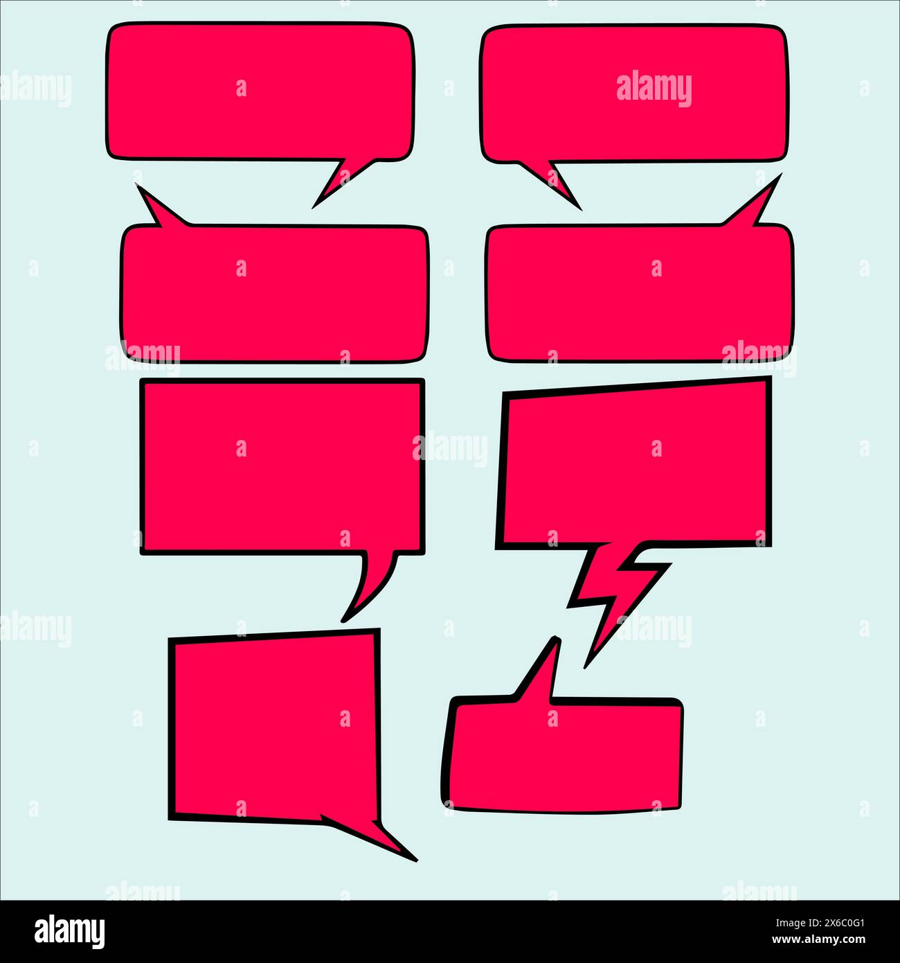 set of speech bubbles, ribbon and banner vector illustration Stock ...