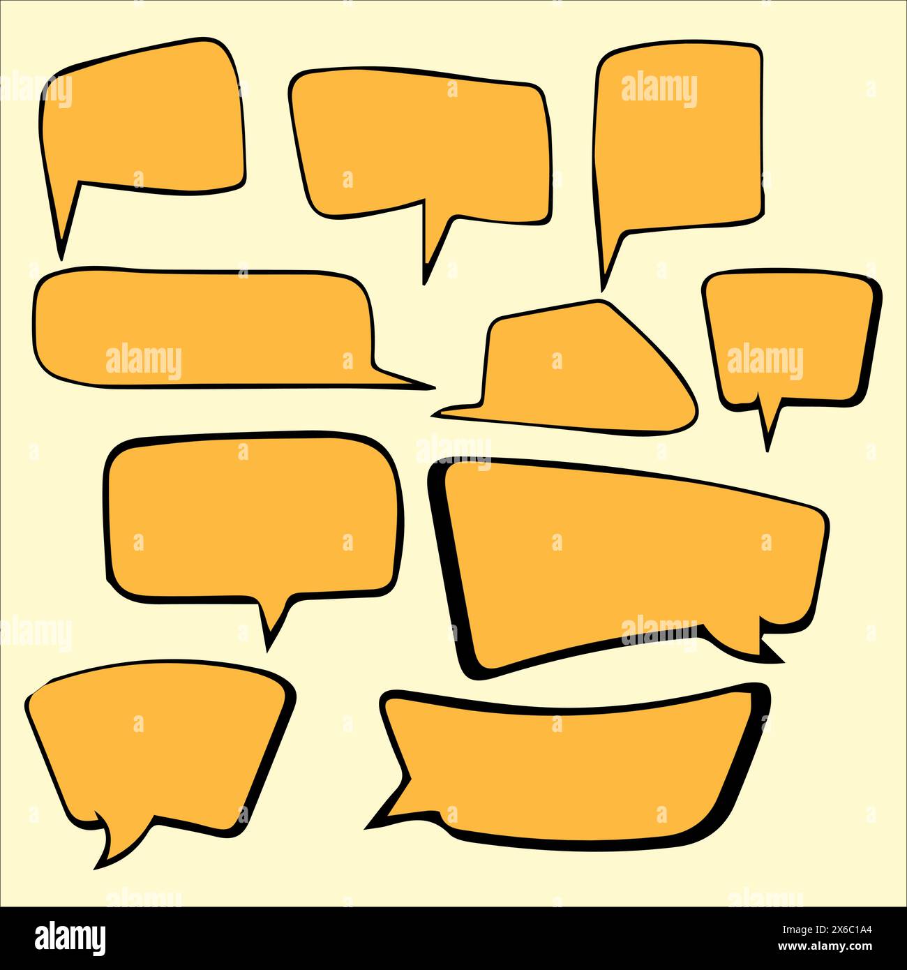 set of speech bubbles, ribbon and banner vector illustration Stock ...