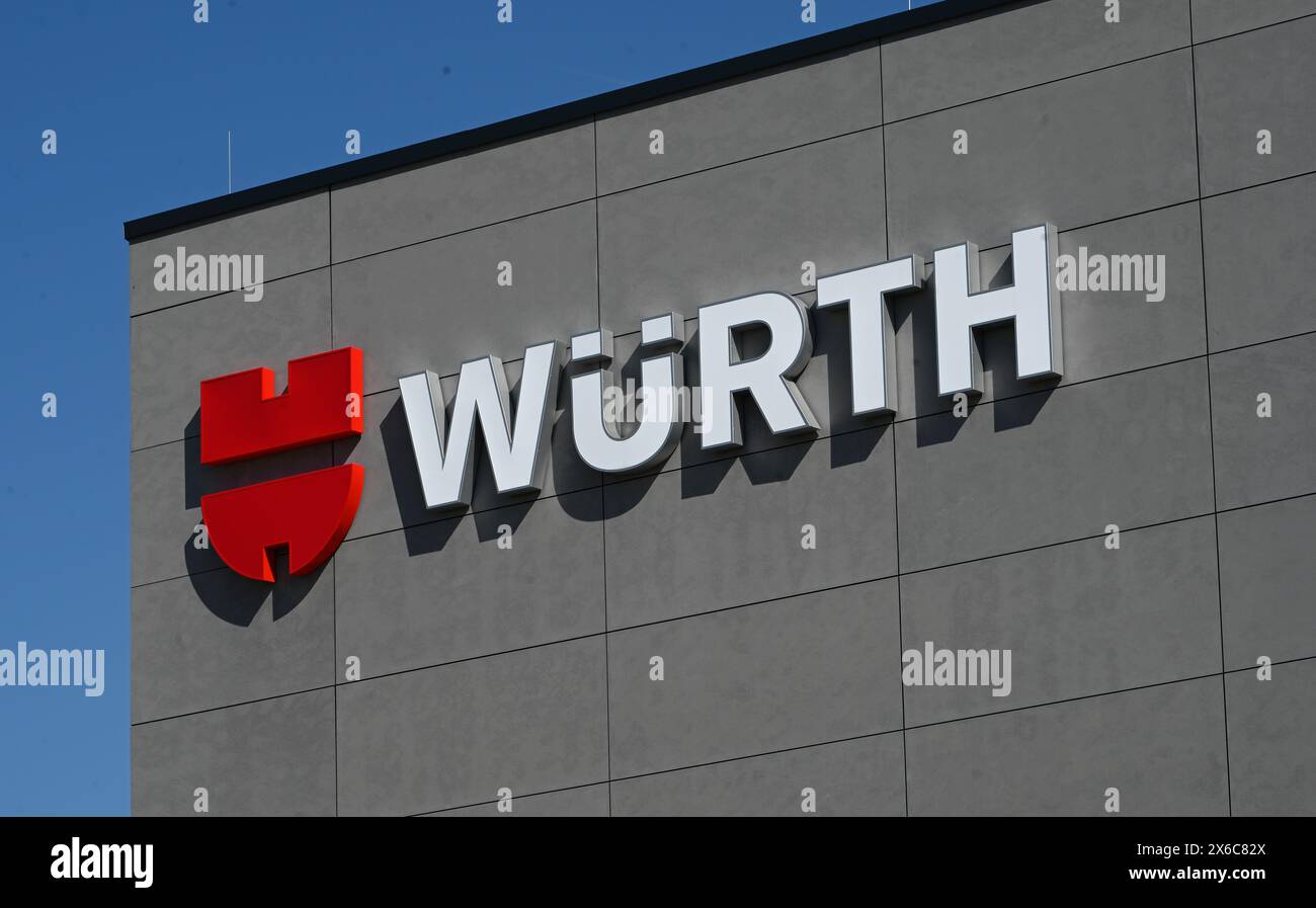 Kupferzell, Germany. 14th May, 2024. The logo of the Würth trading group can be seen at the Reinhold Würth Innovation Center CURIO. Würth presented its balance sheet for the past fiscal year. Credit: Anna Ross/dpa/Alamy Live News Stock Photo