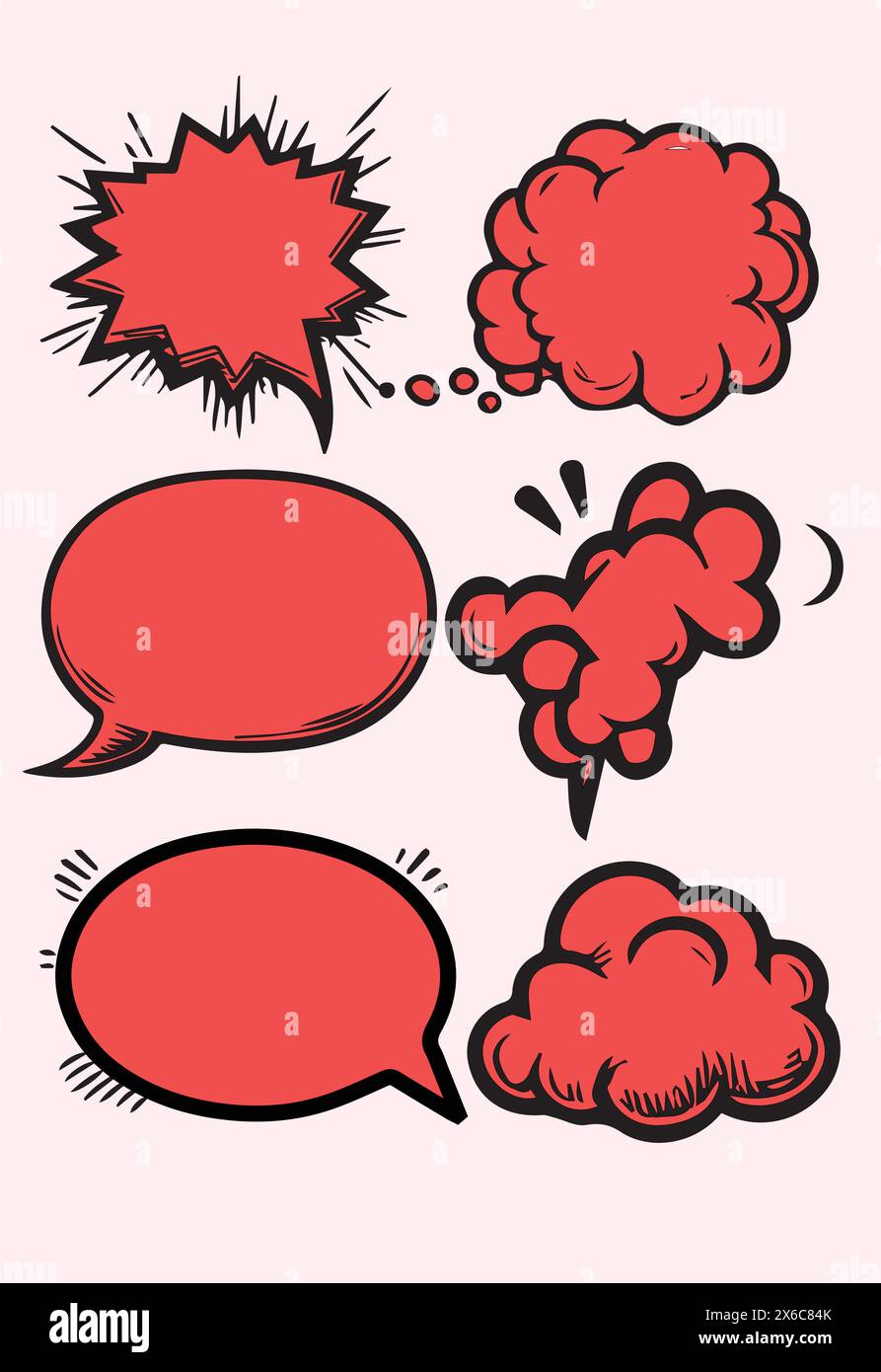 set of speech bubbles, ribbon and banner vector illustration Stock ...