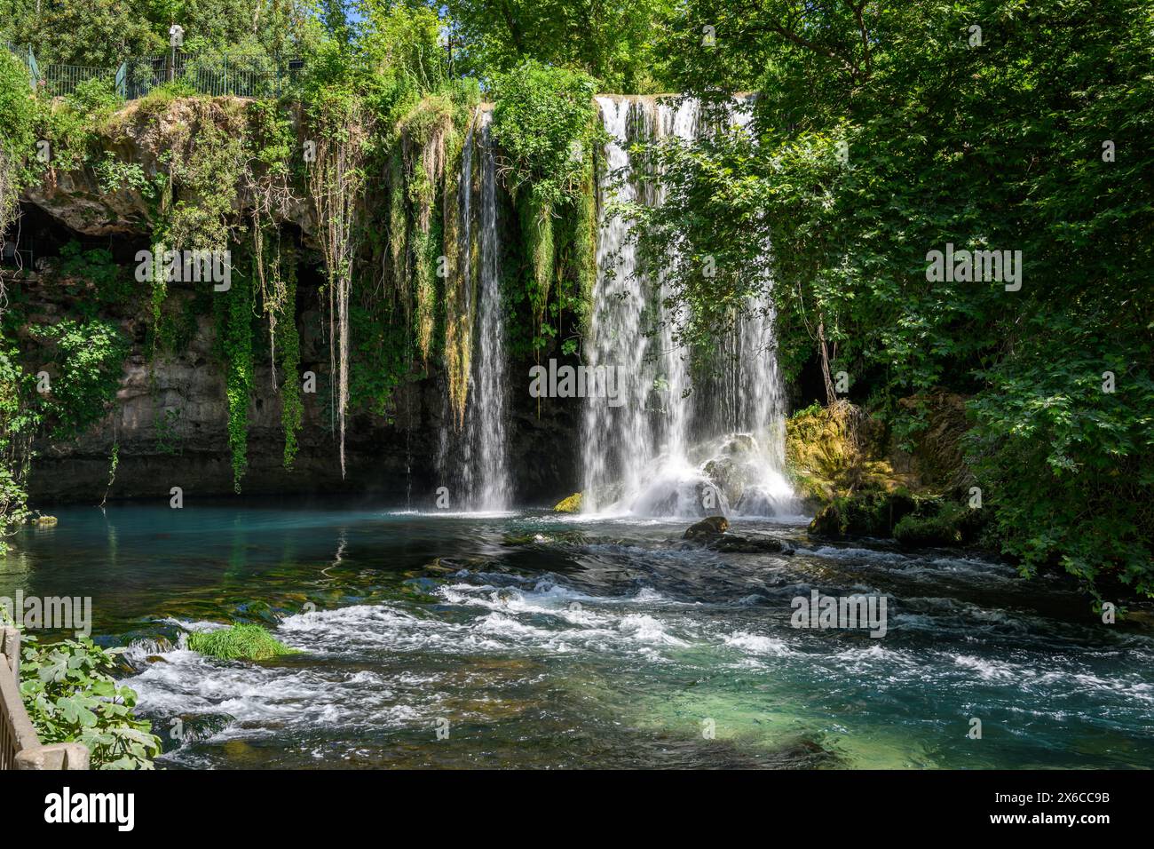 Long exposure image of Duden Waterfall located in Antalya Turkey Stock Photo