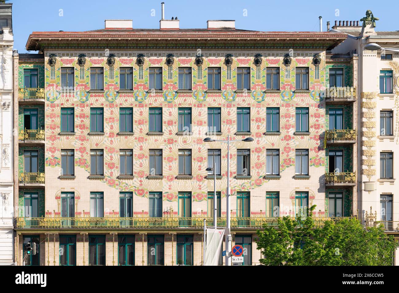 Vienna, Austria - Apartment buildings on Linke Wienzeile by Otto Wagner Stock Photo