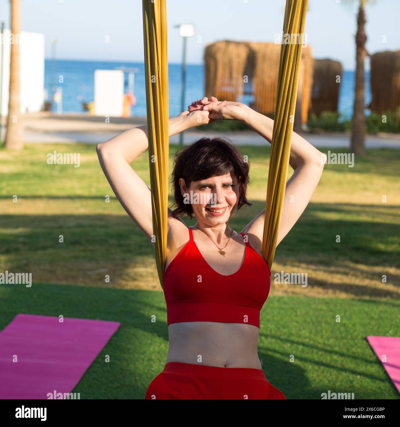 Woman tourist doing aerial hi-res stock photography and images - Alamy