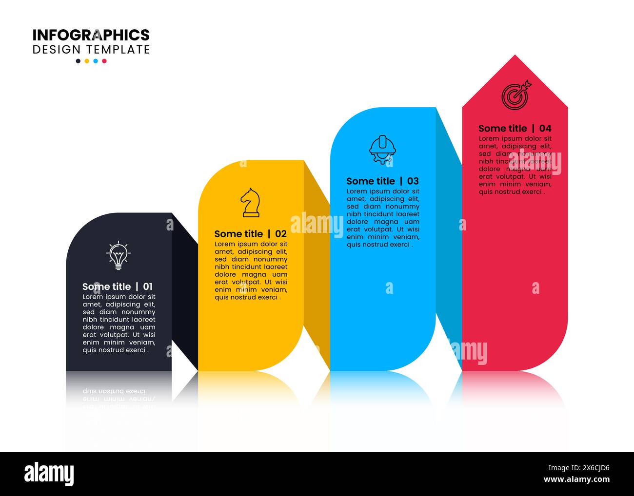 Infographic template with icons and 4 options or steps. Arrow. Can be ...