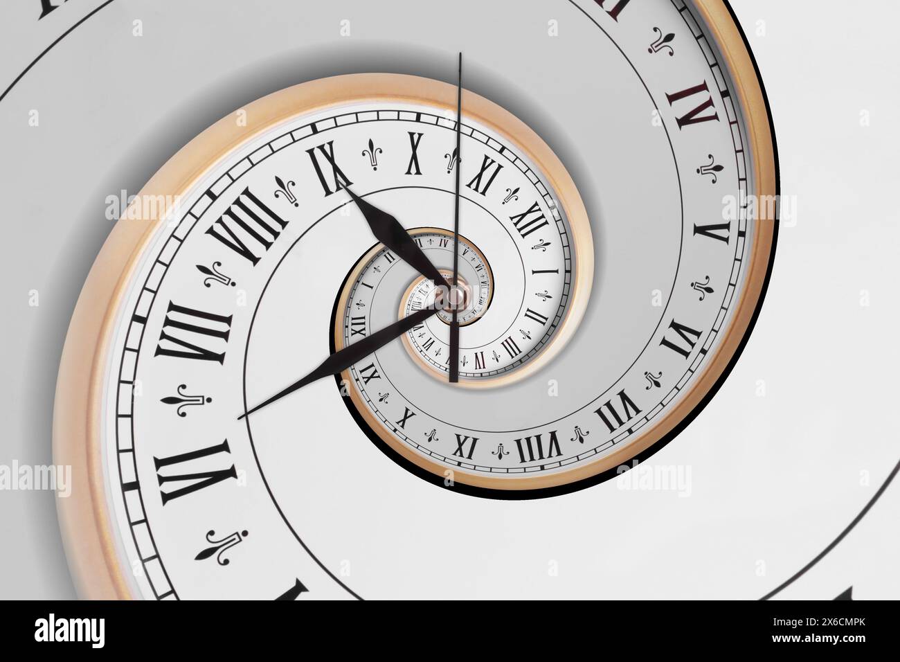 Spiral clock with roman numerals hi-res stock photography and