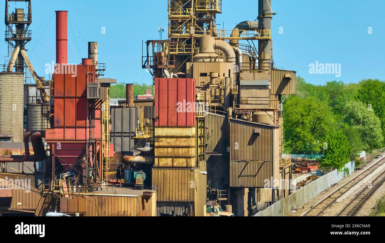Image showcasing Aerial View of Vibrant Industrial Complex with Storage Tanks and ...