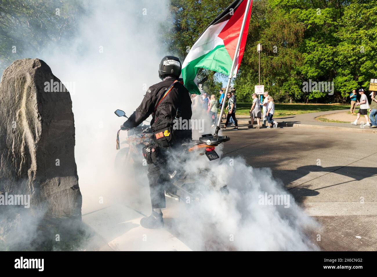 Seattle, USA. 12th May 2024. The United For Israel March gathered at