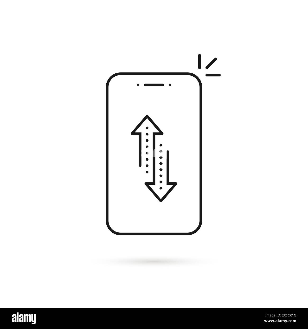 thin line fast easy file transfer with phone Stock Vector