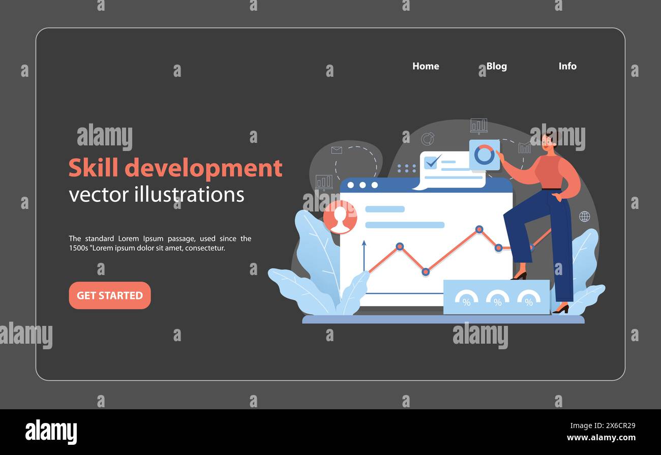 Dynamic illustration of skill development, showcasing an individual's ...
