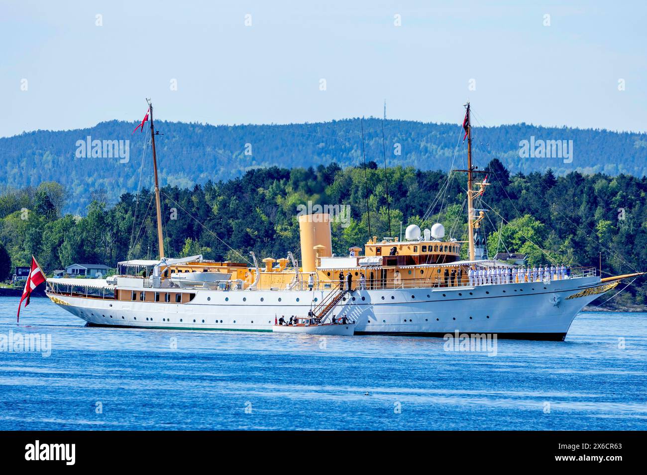 Oslo Norwegen 14th May 2024 The Royal Yacht Dannebrog At oslo-norwegen-14th-may-2024-the-royal-yacht-dannebrog-at