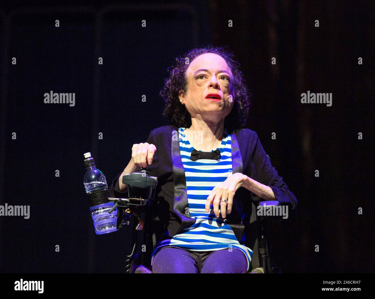Liz Carr in ASSISTED SUICIDE The Musical created and written by Liz Carr and the company at the Royal Festival Hall (RFH), Southbank Centre, London SE1  18/01/2017 an In Company Collective / We Are Unlimited production  composer: Ian Hill  design: Bethany Wells  choreographer: Jane Turner  director : Mark Whitelaw Stock Photo