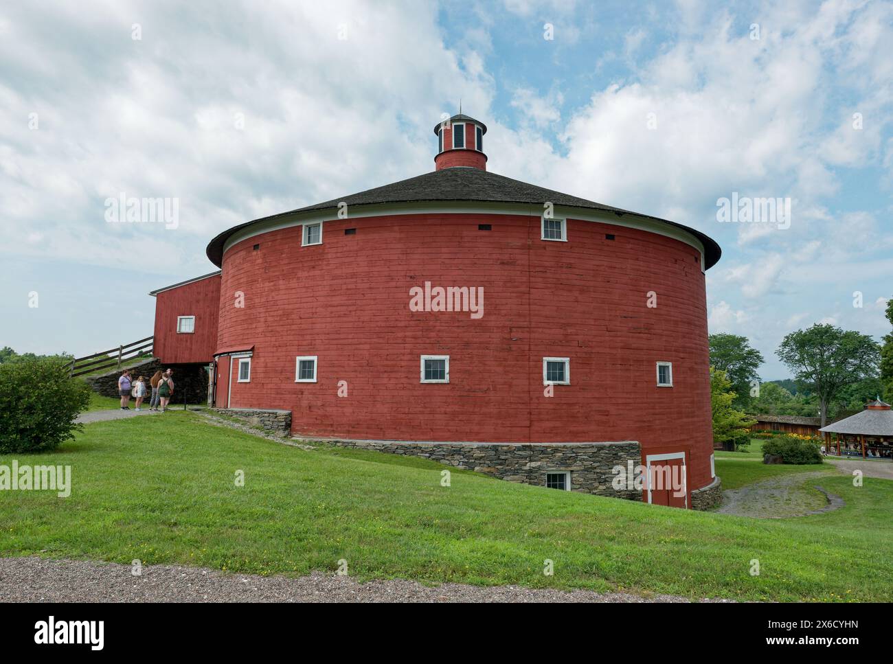 Red Round Barn. Shelburne Museum, Shelburne, Burlington, New Hampshire, United States of America Stock Photo