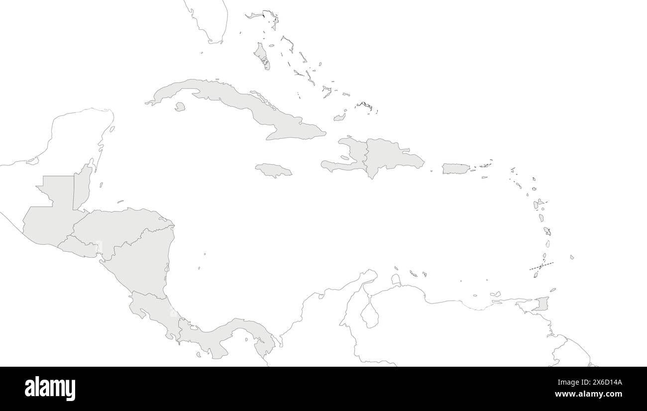 Blank Political Caribbean and Central - Blank Political Caribbean And Central America Map Vector Illustration Isolated In White Background Editable And Clearly Labeled Layers 2X6D14A