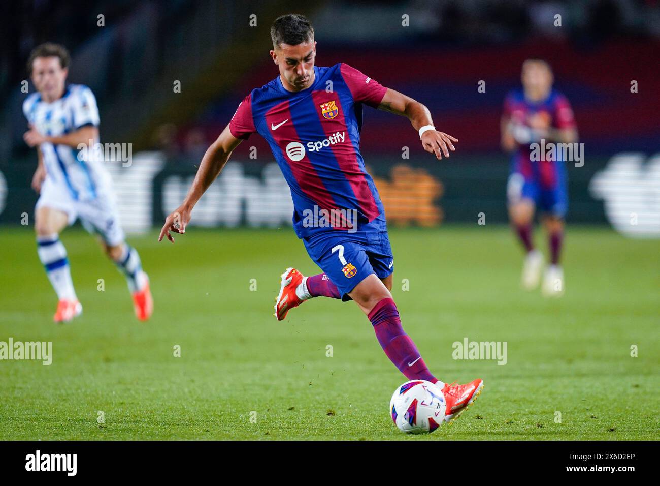 Barcelona, Spain. 13th May, 2024. Ferran Torres of FC Barcelona during the La Liga EA Sports match between FC Barcelona and Real Sociedad played at Lluis Companys Stadium on May 13, 2024 in Barcelona, Spain. (Photo by Sergio Ruiz/PRESSINPHOTO) Credit: PRESSINPHOTO SPORTS AGENCY/Alamy Live News Stock Photo