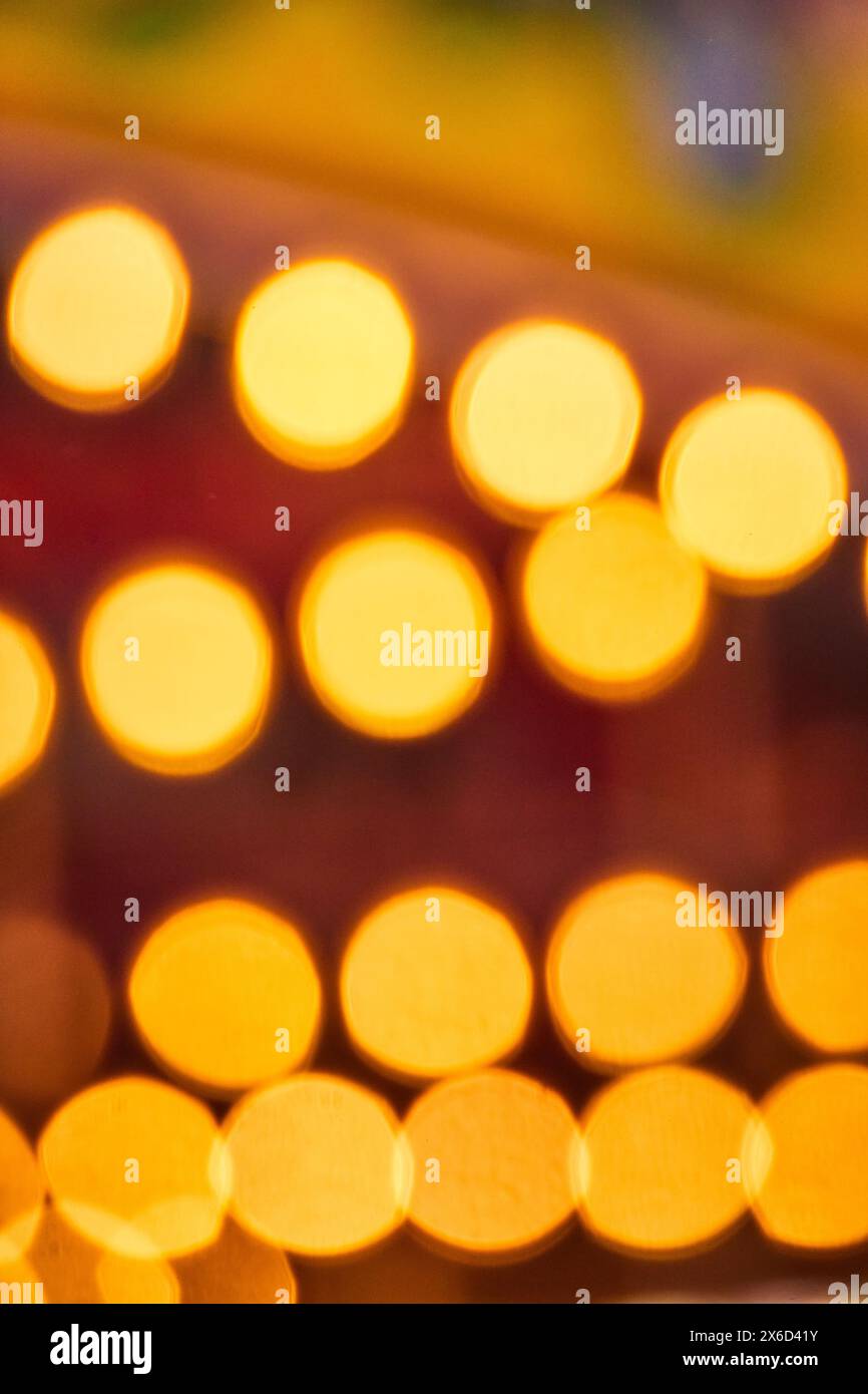 Golden Bokeh Lights with Warm Glow and Soft Background Stock Photo
