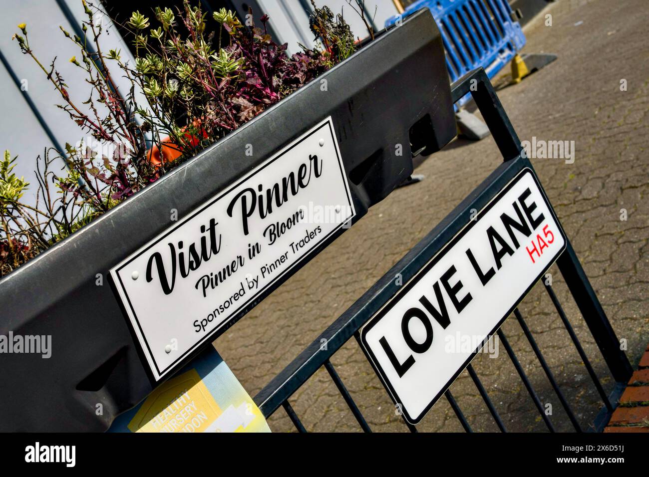 Love Lane Street Sign, Pinner, Borough of Harrow, England, UK Stock