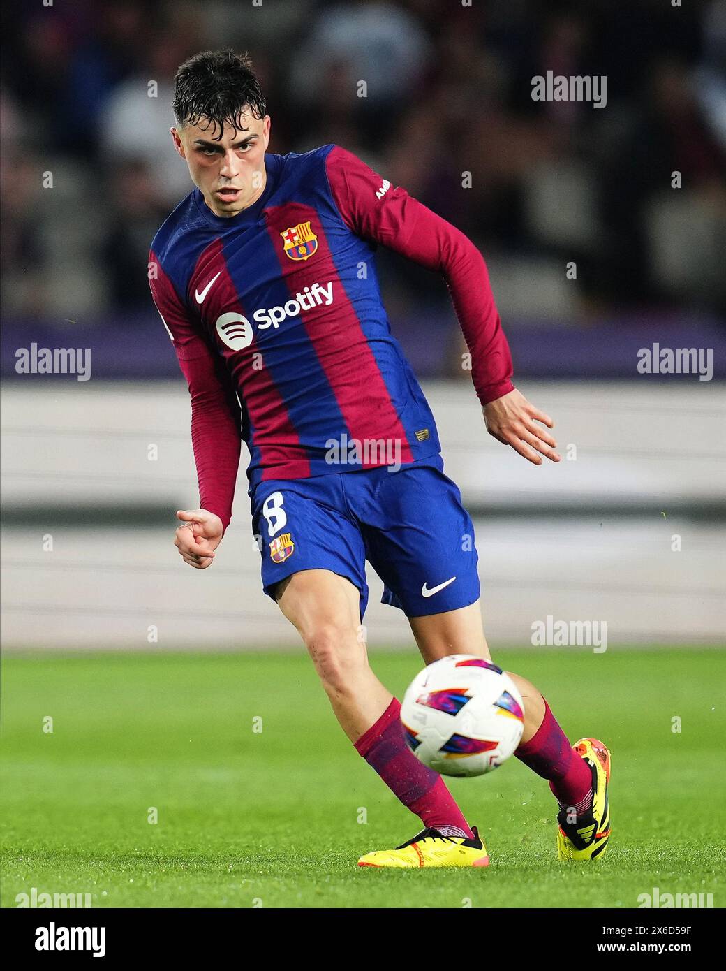 Barcelona, Spain. 13th May, 2024. Pedro Gonzalez Pedri of FC Barcelona during the La Liga EA Sports match between FC Barcelona and Real Sociedad played at Lluis Companys Stadium on May 13, 2024 in Barcelona, Spain. (Photo by Sergio Ruiz/PRESSINPHOTO) Credit: PRESSINPHOTO SPORTS AGENCY/Alamy Live News Stock Photo