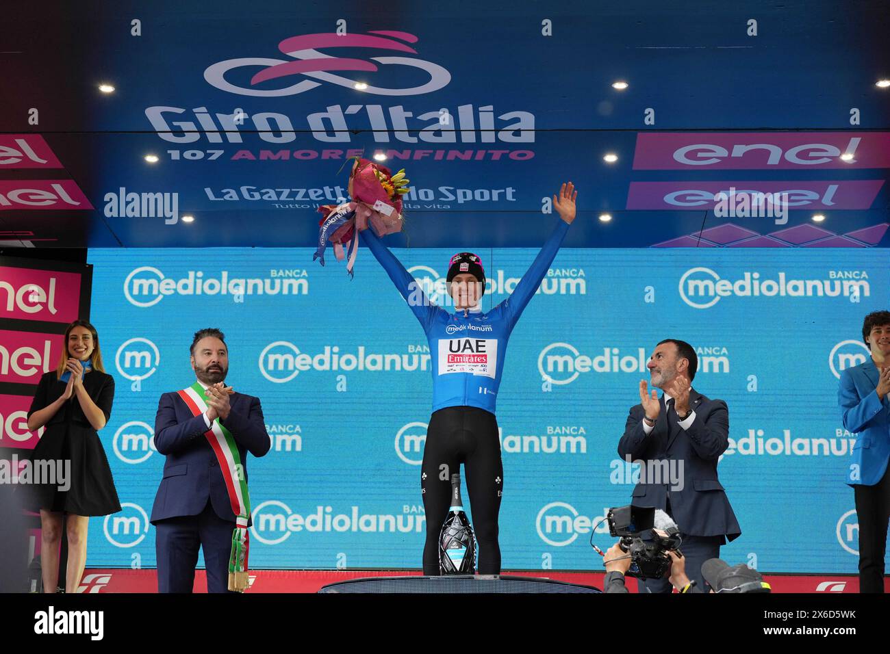 Pogačar Tadej (Team Uae Emirates) On The Podium During The Stage 10 Of ...