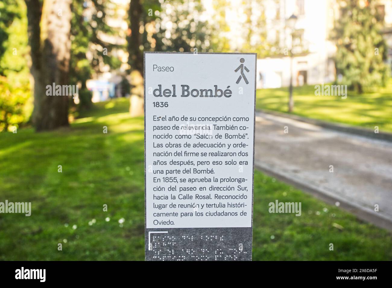 Paseo del Bombé 1836, is located in the San Francisco park in Oviedo, Asturias, Spain. Stock Photo