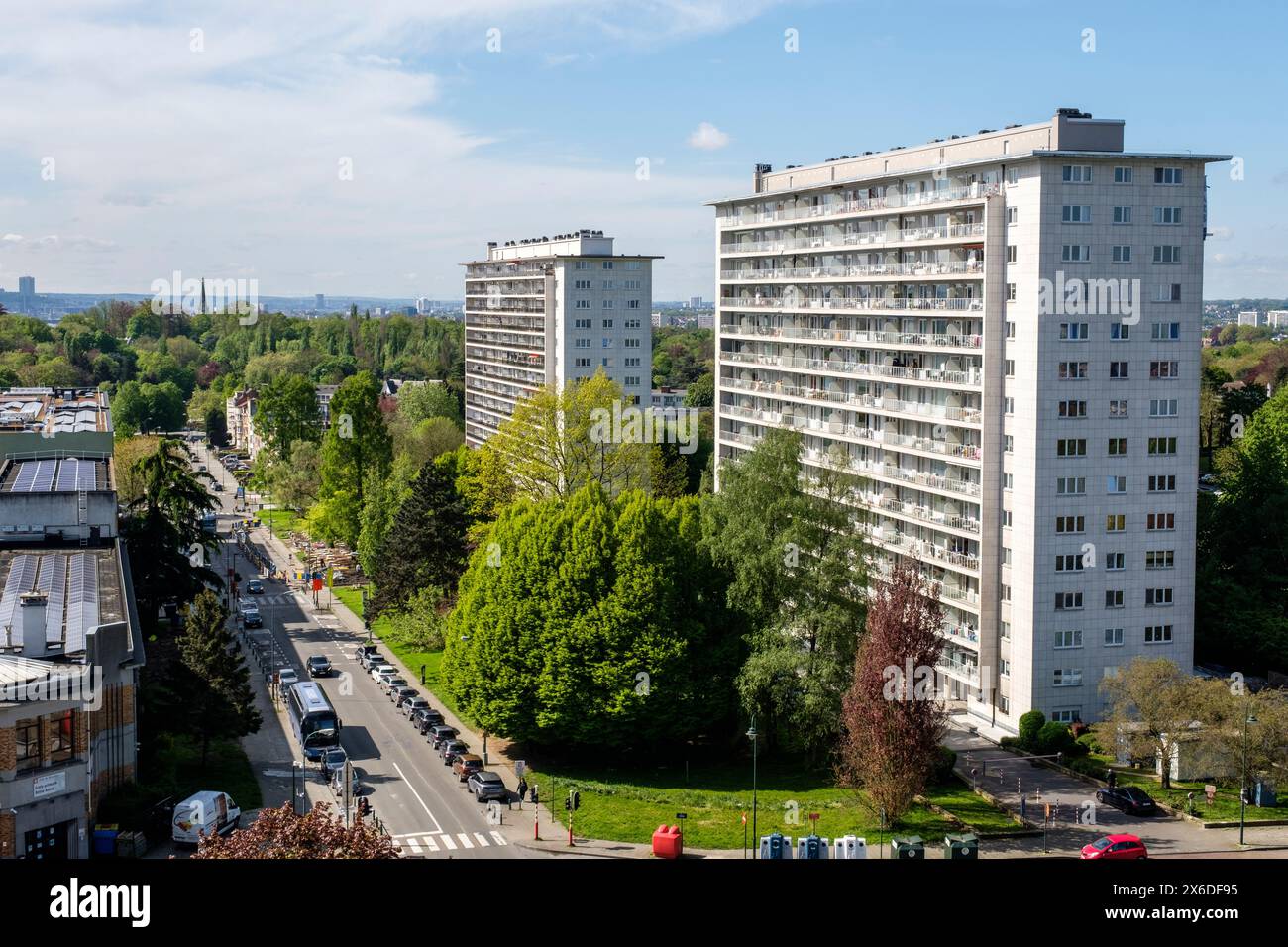 Immeubles d'appartements à la limite de Laeken et Neder-over-Hembeek | Apartment buildings on the border of Laeken and Neder-over-Hembeek Stock Photo