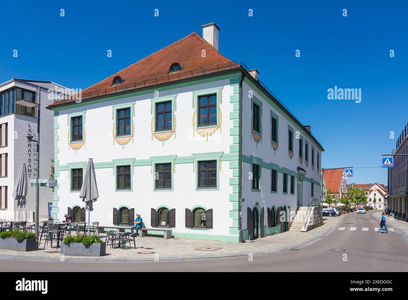 building of the old rent office, today Landrastamt district office Pfaffenhofen an der Ilm Oberbayern, Münchner Umland, Up Bayern, Bavaria Germany Stock Photo