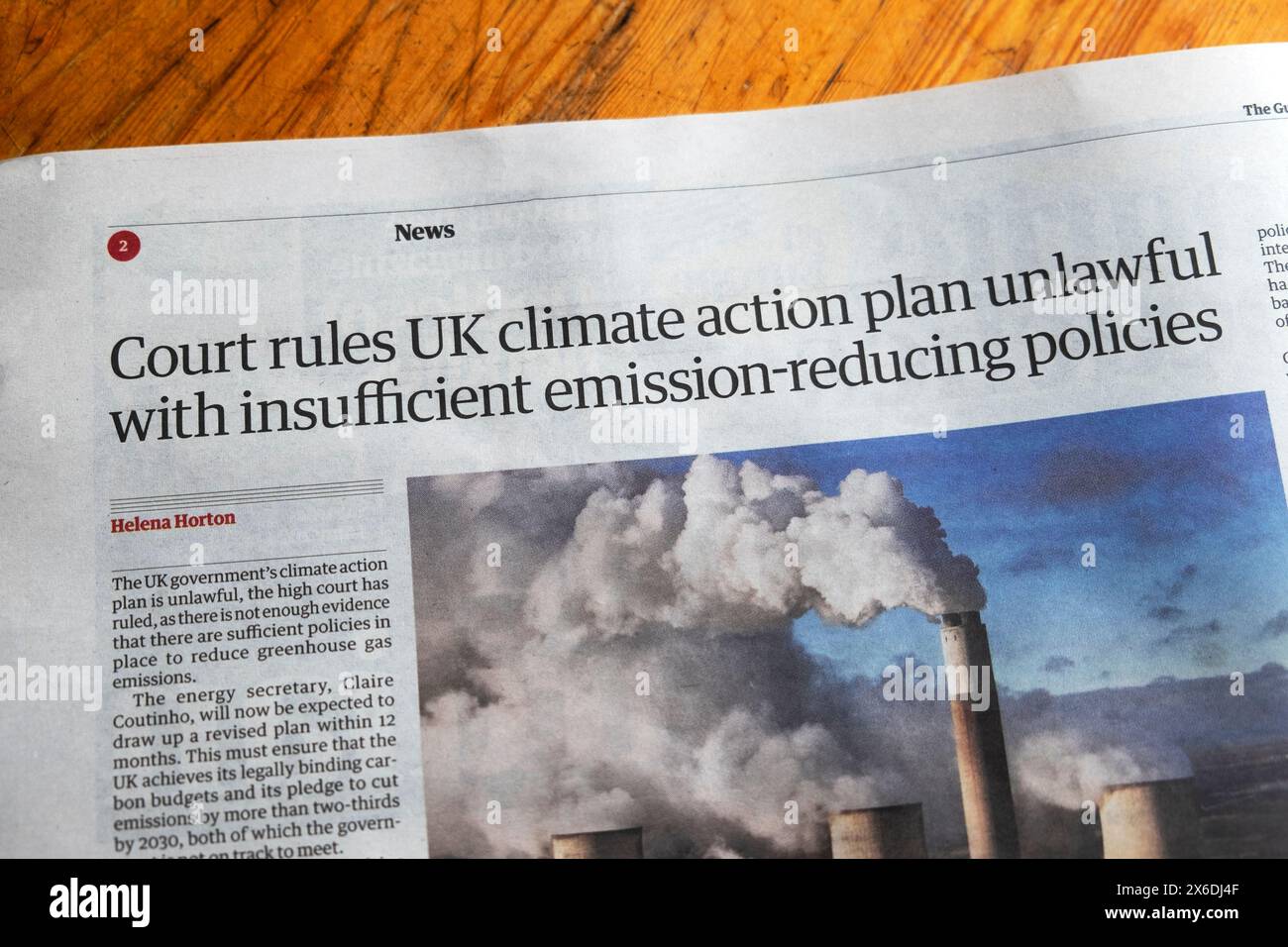 Law 'Court rules UK climate action plan unlawful with insufficient