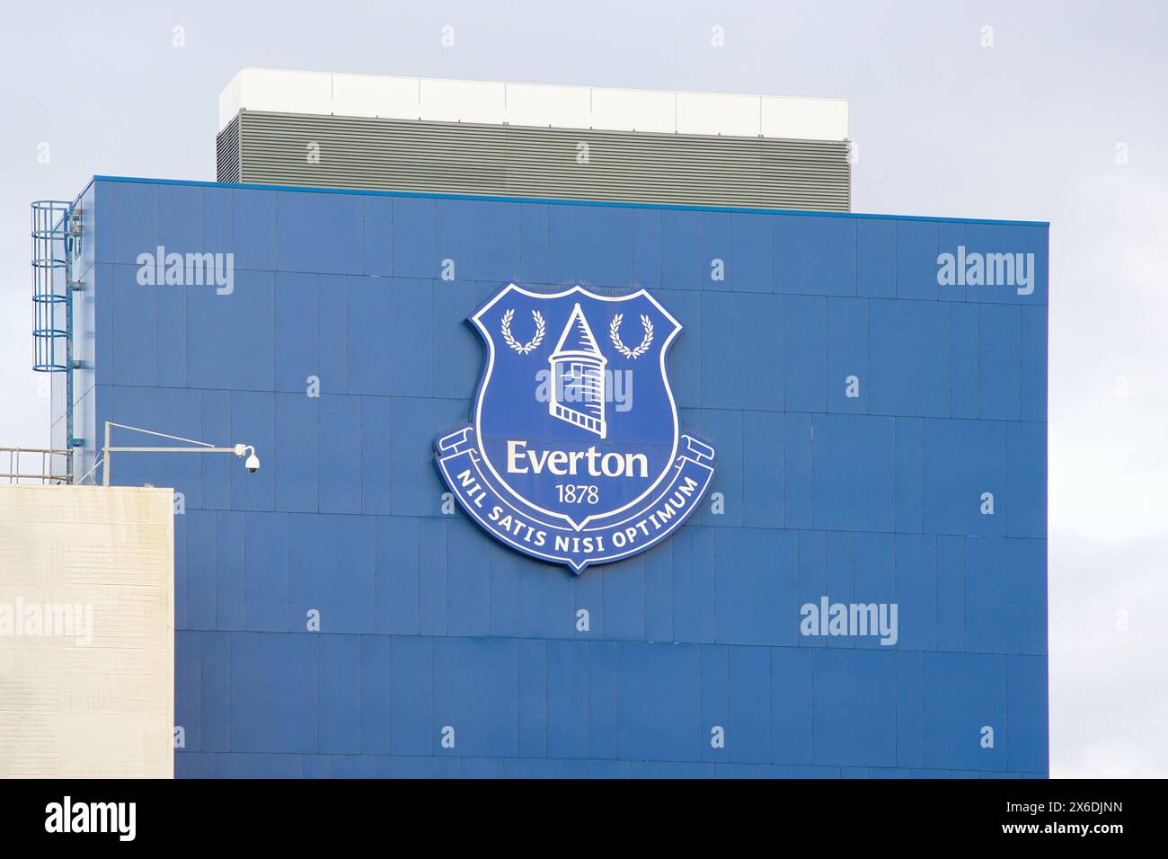England, Liverpool - December 29, 2023: The Everton FC club crest at Goodison Park. Stock Photo
