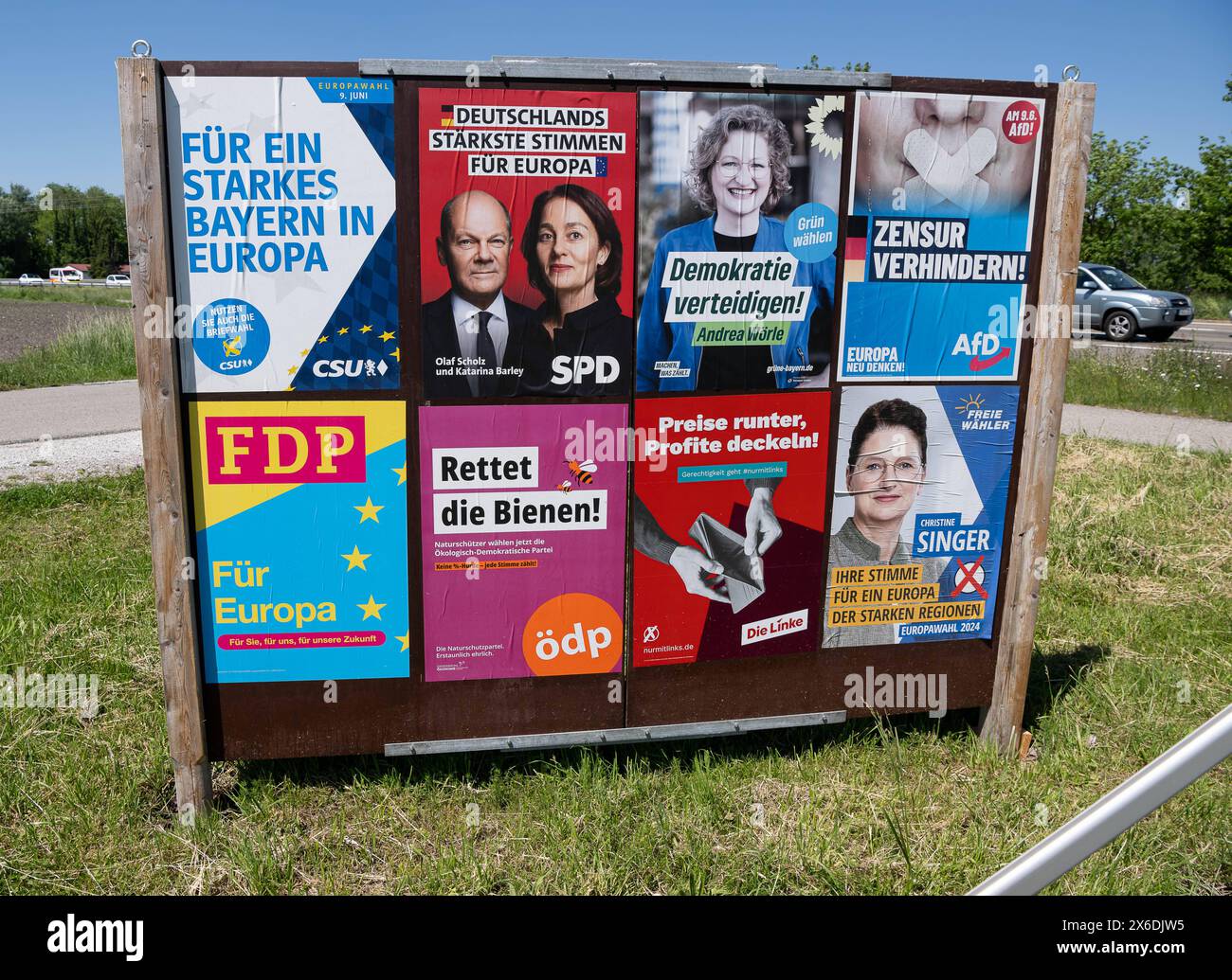 Muenchen GER, Themenbild, Wahlplakate zur Europawahl in Deutschland ...