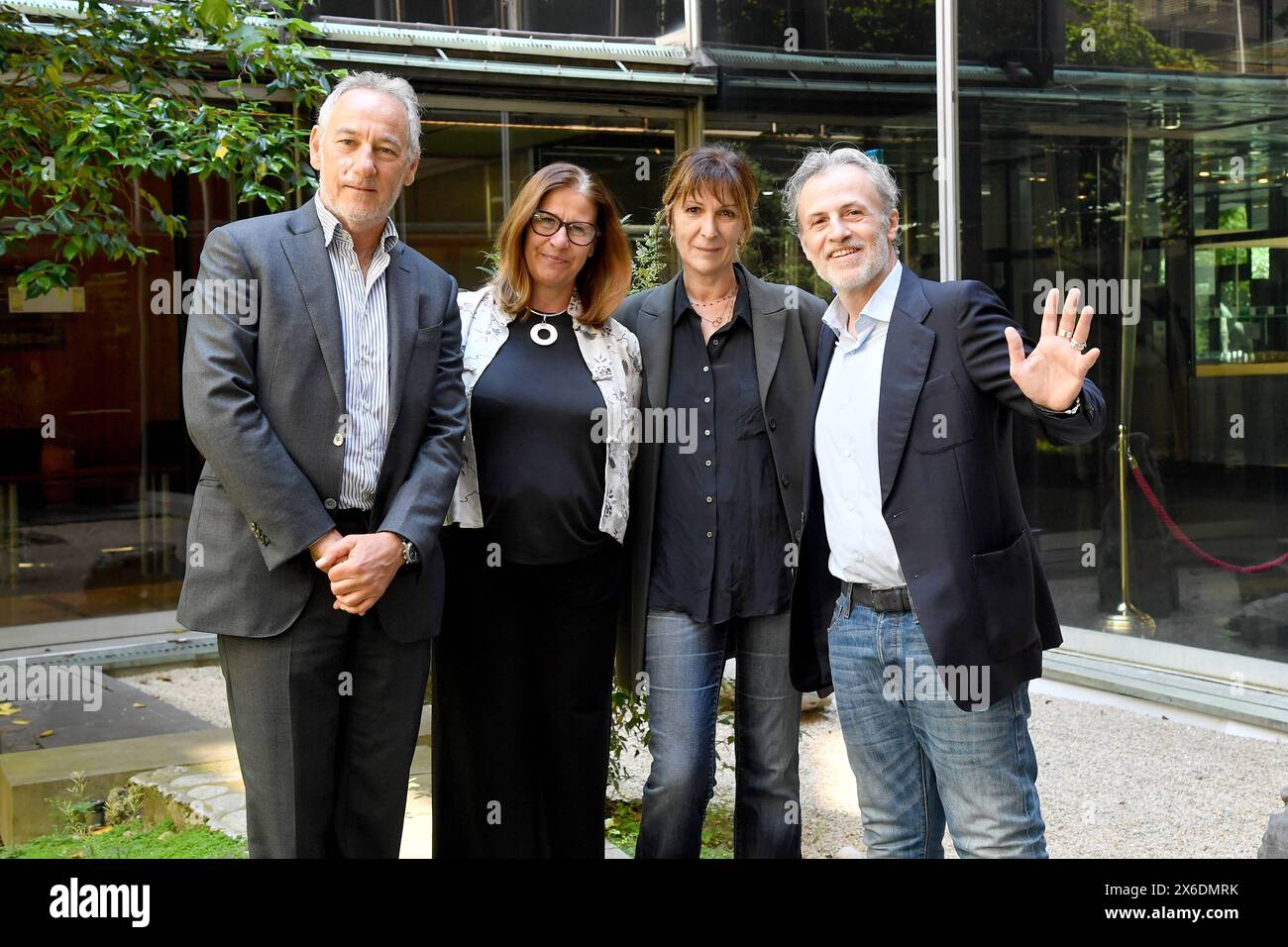 Rome, Italy. 14th May, 2024. Rome: Rai headquarters Viale Mazzini. Photocall Mascaria. In the photo: Mario Rossini, Anouk Andaloro, Isabella Leoni, Fabrizio Ferracane Credit: Independent Photo Agency/Alamy Live News Stock Photo