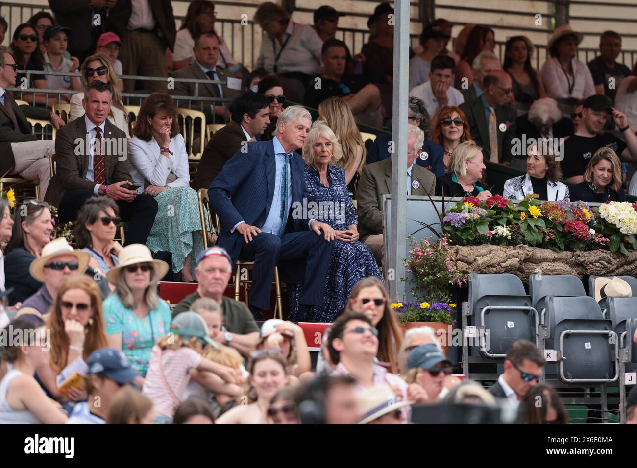 Queen Camilla and Henry Somerset, 12th Duke of Beaufort, at Badminton Horse Trials on May 12, 2024, Badminton Estate, United Kingdom (Photo by Maxime David - MXIMD Pictures) Stock Photo