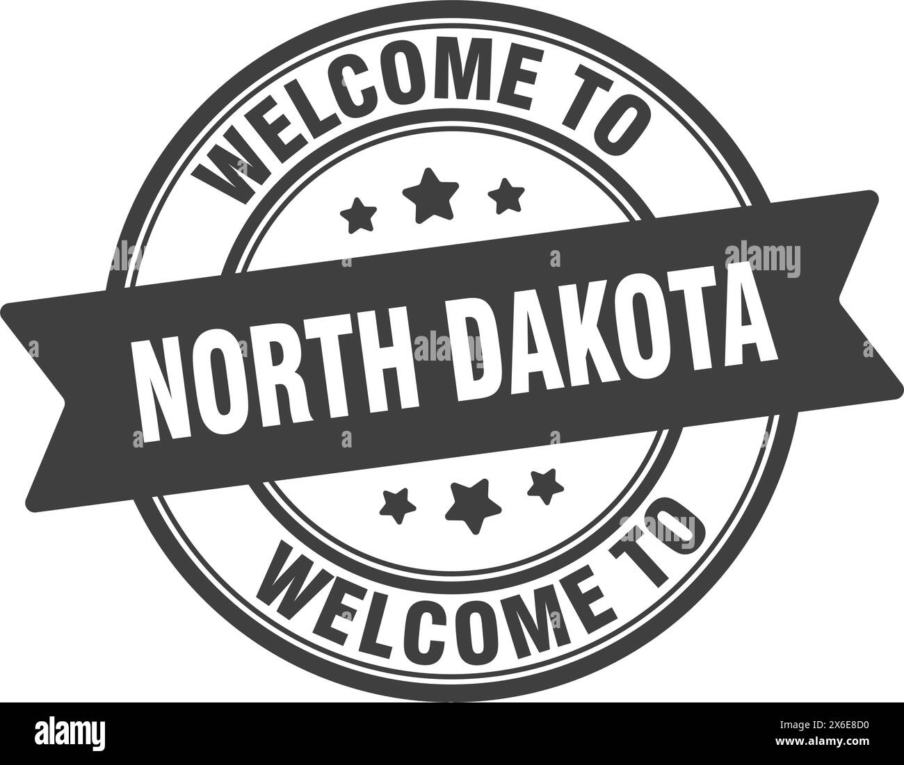 Welcome to North Dakota stamp. North Dakota round sign isolated on white background Stock Vector
