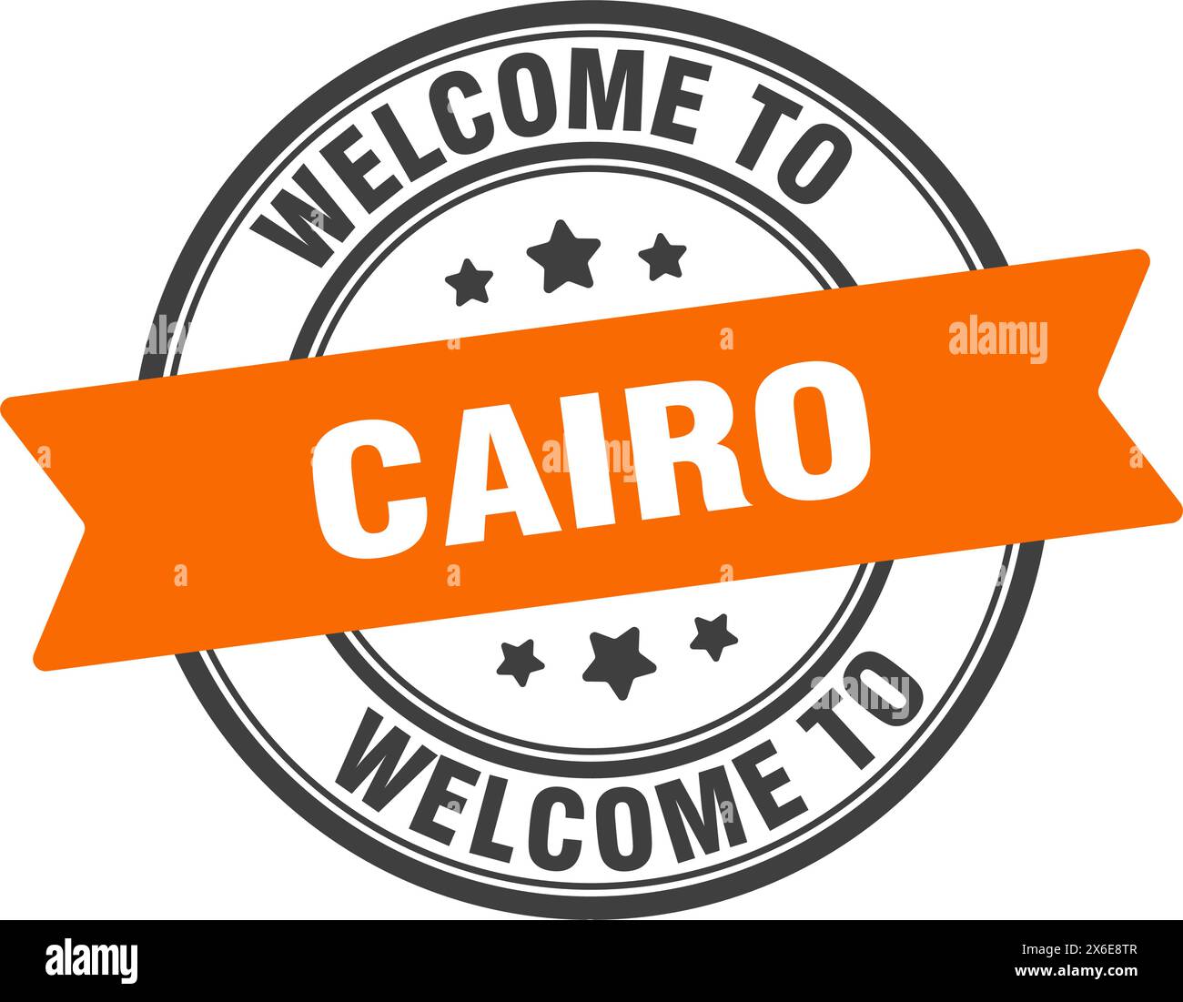 Welcome to Cairo stamp. Cairo round sign isolated on white background Stock Vector